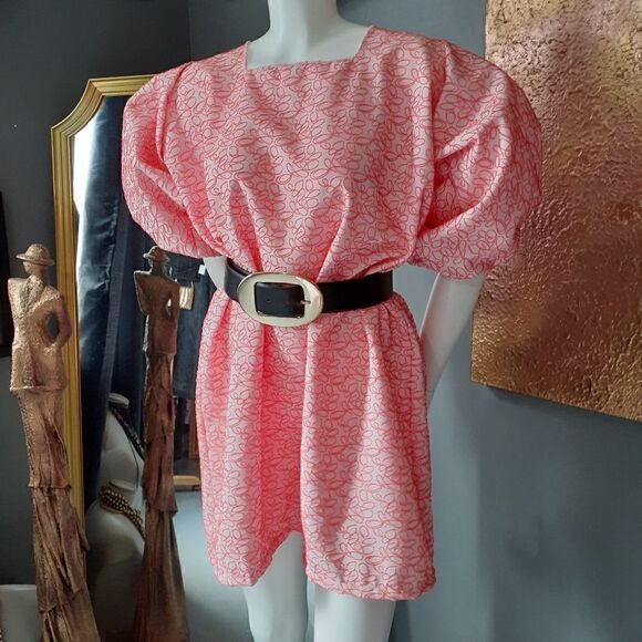 NWT Handmade Puff Sleeved Mini Dress - Picture 1 of 14